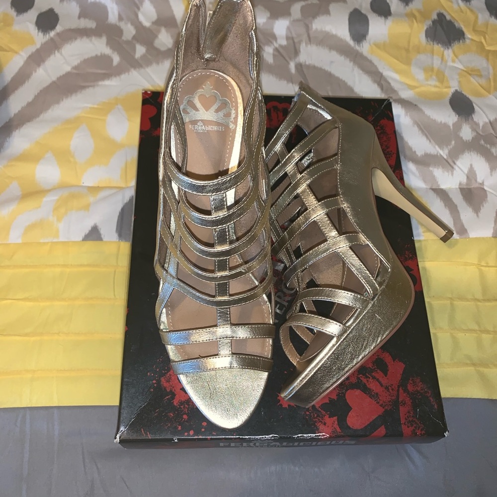 Fergalicious Gold Heels Size 11